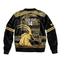 Zimbabwe Rugby Custom Bomber Jacket Come On Sables Gold Black Version - Wonder Print Shop