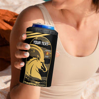 Zimbabwe Rugby Custom 4 in 1 Can Cooler Tumbler Come On Sables Gold Black Version - Wonder Print Shop