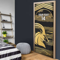Zimbabwe Rugby Custom Door Cover Come On Sables Gold Black Version - Wonder Print Shop