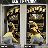 Zimbabwe Rugby Custom Door Cover Come On Sables Gold Black Version - Wonder Print Shop
