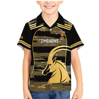 Zimbabwe Rugby Custom Family Matching Mermaid Dress and Hawaiian Shirt Come On Sables Gold Black Version - Wonder Print Shop