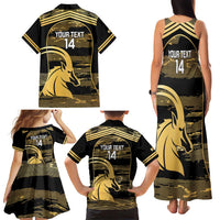 Zimbabwe Rugby Custom Family Matching Tank Maxi Dress and Hawaiian Shirt Come On Sables Gold Black Version - Wonder Print Shop