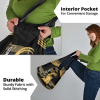 Zimbabwe Rugby Custom Grocery Bag Come On Sables Gold Black Version - Wonder Print Shop