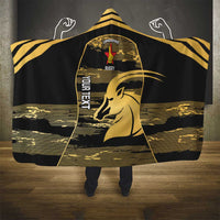 Zimbabwe Rugby Custom Hooded Blanket Come On Sables Gold Black Version - Wonder Print Shop