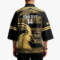 Zimbabwe Rugby Custom Kimono Come On Sables Gold Black Version - Wonder Print Shop