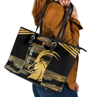 Zimbabwe Rugby Custom Leather Tote Bag Come On Sables Gold Black Version - Wonder Print Shop