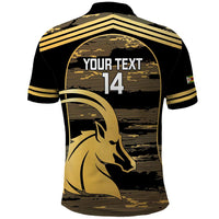 Zimbabwe Rugby Custom Polo Shirt Come On Sables Gold Black Version - Wonder Print Shop