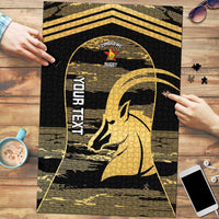 Zimbabwe Rugby Custom Puzzle Come On Sables Gold Black Version - Wonder Print Shop
