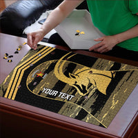 Zimbabwe Rugby Custom Puzzle Come On Sables Gold Black Version - Wonder Print Shop