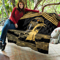 Zimbabwe Rugby Custom Quilt Come On Sables Gold Black Version - Wonder Print Shop