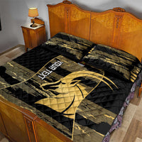 Zimbabwe Rugby Custom Quilt Bed Set Come On Sables Gold Black Version - Wonder Print Shop