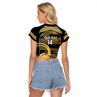 Zimbabwe Rugby Custom Raglan Cropped T Shirt Come On Sables Gold Black Version - Wonder Print Shop