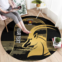 Zimbabwe Rugby Custom Round Carpet Come On Sables Gold Black Version - Wonder Print Shop