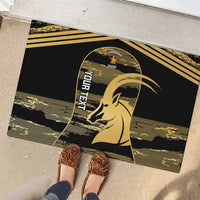Zimbabwe Rugby Custom Rubber Doormat Come On Sables Gold Black Version - Wonder Print Shop