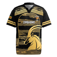 Zimbabwe Rugby Custom Rugby Jersey Come On Sables Gold Black Version - Wonder Print Shop
