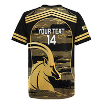 Zimbabwe Rugby Custom Rugby Jersey Come On Sables Gold Black Version - Wonder Print Shop