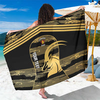 Zimbabwe Rugby Custom Sarong Come On Sables Gold Black Version - Wonder Print Shop