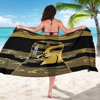 Zimbabwe Rugby Custom Sarong Come On Sables Gold Black Version - Wonder Print Shop