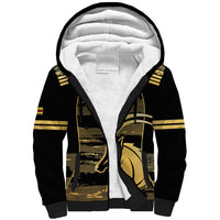 Zimbabwe Rugby Custom Sherpa Hoodie Come On Sables Gold Black Version - Wonder Print Shop