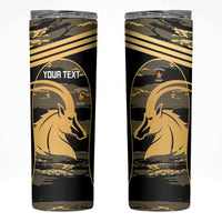 Zimbabwe Rugby Custom Skinny Tumbler Come On Sables Gold Black Version - Wonder Print Shop