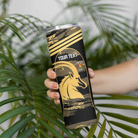 Zimbabwe Rugby Custom Skinny Tumbler Come On Sables Gold Black Version - Wonder Print Shop
