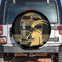 Zimbabwe Rugby Custom Spare Tire Cover Come On Sables Gold Black Version - Wonder Print Shop