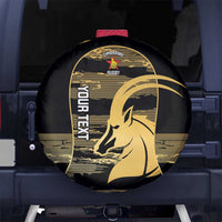 Zimbabwe Rugby Custom Spare Tire Cover Come On Sables Gold Black Version - Wonder Print Shop