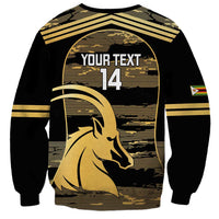 Zimbabwe Rugby Custom Sweatshirt Come On Sables Gold Black Version - Wonder Print Shop