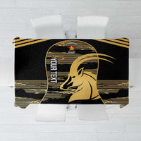 Zimbabwe Rugby Custom Tablecloth Come On Sables Gold Black Version - Wonder Print Shop