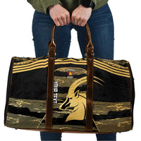 Zimbabwe Rugby Custom Travel Bag Come On Sables Gold Black Version - Wonder Print Shop