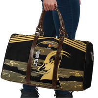 Zimbabwe Rugby Custom Travel Bag Come On Sables Gold Black Version - Wonder Print Shop