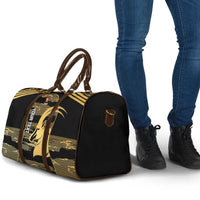 Zimbabwe Rugby Custom Travel Bag Come On Sables Gold Black Version - Wonder Print Shop