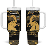 Zimbabwe Rugby Custom Tumbler With Handle Come On Sables Gold Black Version - Wonder Print Shop