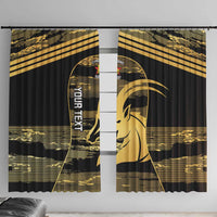 Zimbabwe Rugby Custom Window Curtain Come On Sables Gold Black Version - Wonder Print Shop