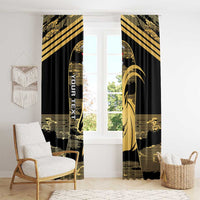 Zimbabwe Rugby Custom Window Curtain Come On Sables Gold Black Version - Wonder Print Shop