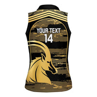 Zimbabwe Rugby Custom Women Sleeveless Polo Shirt Come On Sables Gold Black Version - Wonder Print Shop