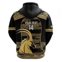 Zimbabwe Rugby Custom Zip Hoodie Come On Sables Gold Black Version - Wonder Print Shop