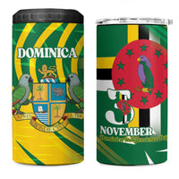 Dominica Independence Day 4 in 1 Can Cooler Tumbler 3 November Coat Of Arms - Wonder Print Shop