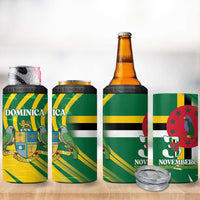 Dominica Independence Day 4 in 1 Can Cooler Tumbler 3 November Coat Of Arms - Wonder Print Shop