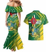 Dominica Independence Day Couples Matching Mermaid Dress and Hawaiian Shirt 3 November Coat Of Arms - Wonder Print Shop