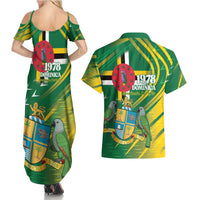 Dominica Independence Day Couples Matching Summer Maxi Dress and Hawaiian Shirt 3 November Coat Of Arms - Wonder Print Shop