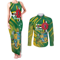 Dominica Independence Day Couples Matching Tank Maxi Dress and Long Sleeve Button Shirt 3 November Coat Of Arms - Wonder Print Shop