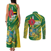 Dominica Independence Day Couples Matching Tank Maxi Dress and Long Sleeve Button Shirt 3 November Coat Of Arms - Wonder Print Shop