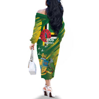 Dominica Independence Day Family Matching Off The Shoulder Long Sleeve Dress and Hawaiian Shirt 3 November Coat Of Arms - Wonder Print Shop