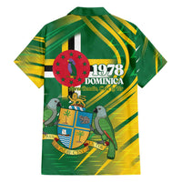 Dominica Independence Day Family Matching Short Sleeve Bodycon Dress and Hawaiian Shirt 3 November Coat Of Arms - Wonder Print Shop