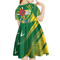 Dominica Independence Day Kid Short Sleeve Dress 3 November Coat Of Arms - Wonder Print Shop