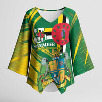 Dominica Independence Day Kimono Sleeve Blouse 3 November Coat Of Arms - Wonder Print Shop