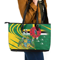 Dominica Independence Day Leather Tote Bag 3 November Coat Of Arms - Wonder Print Shop