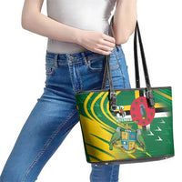 Dominica Independence Day Leather Tote Bag 3 November Coat Of Arms - Wonder Print Shop