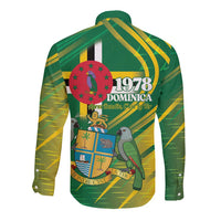 Dominica Independence Day Long Sleeve Button Shirt 3 November Coat Of Arms - Wonder Print Shop